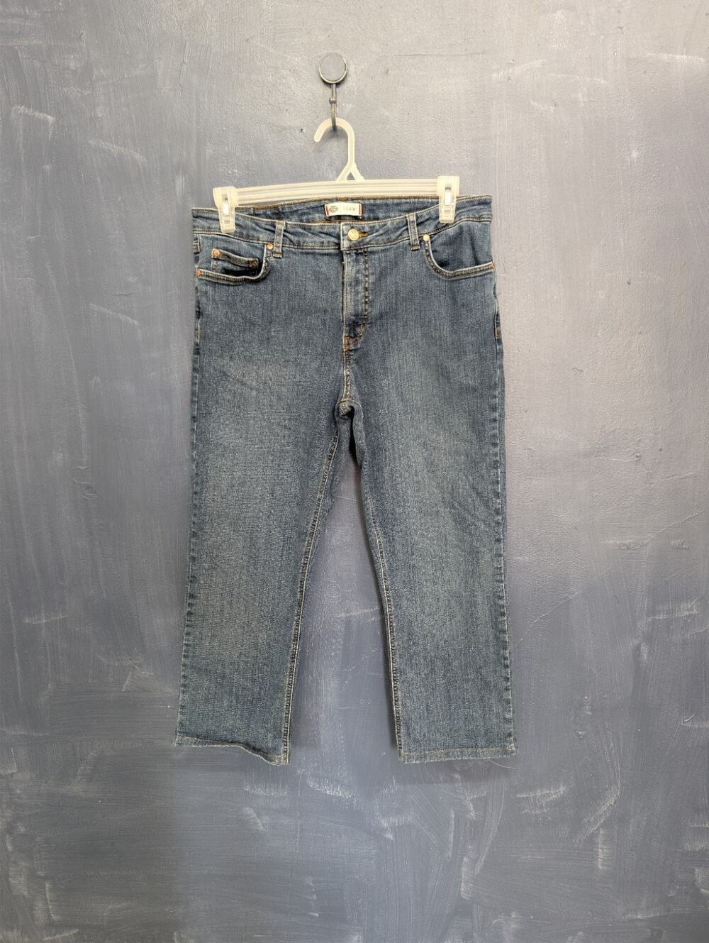 Dickies Women Cropped Straight Jeans Size 14 Short 24" inseam Stretch